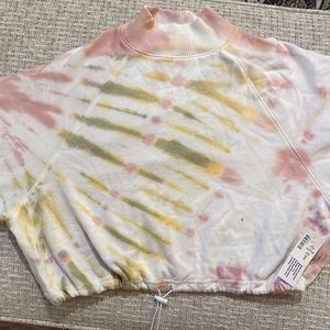 Aeropostale tie dye drawstring cropped sweatshirt
